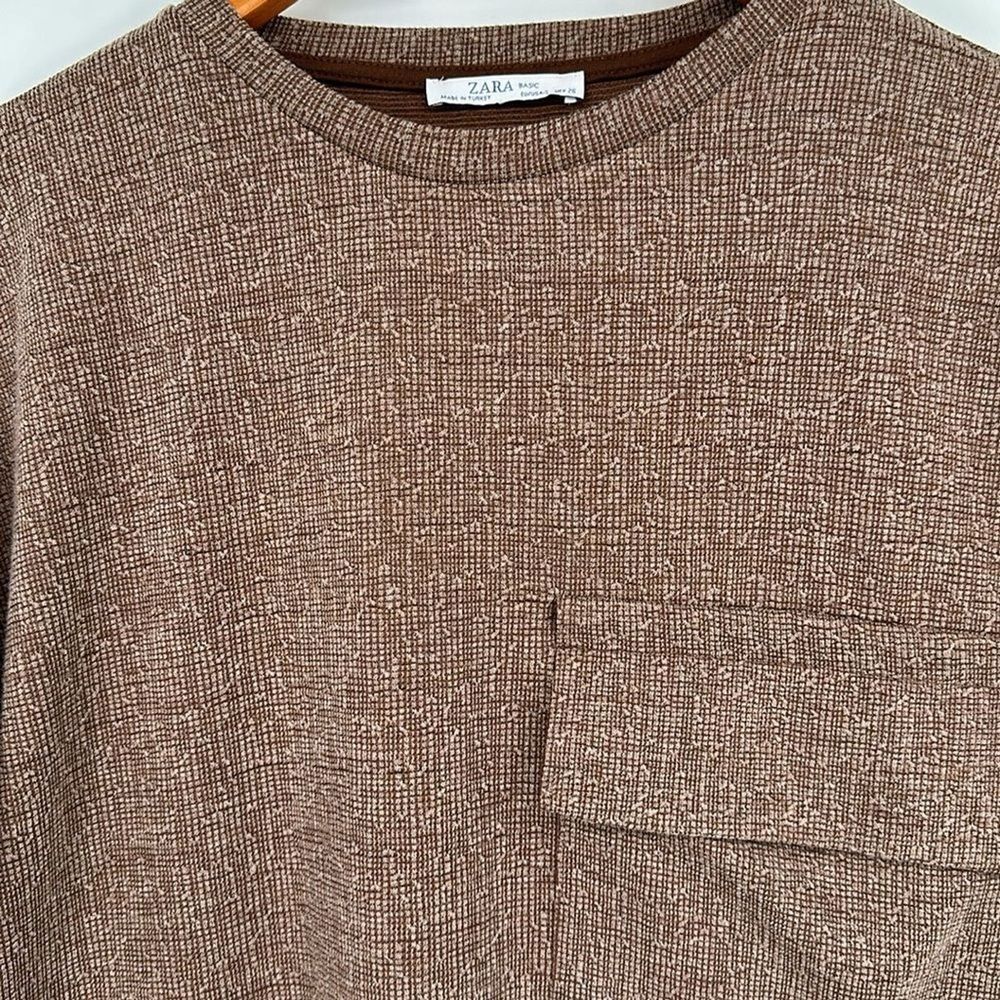 Zara Basic Brown Front Pocket Shift Dress Women's… - image 2